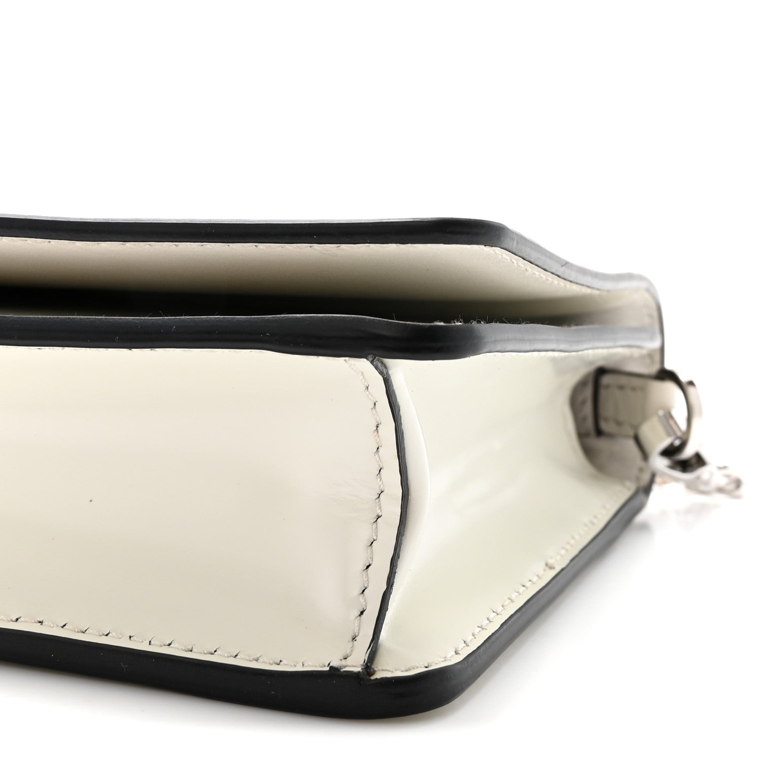 Prada Spazzolato Flap Slide Chain Shoulder Bag Argento White 9 of 9
