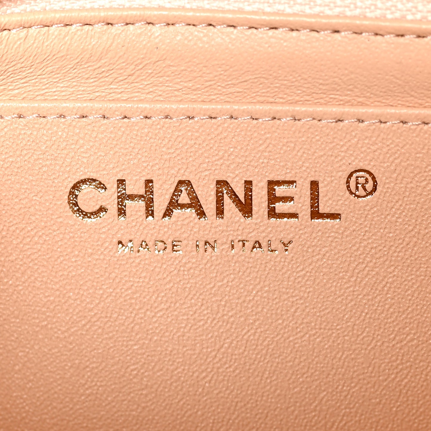 Lambskin Quilted Mini Rectangular Flap Beige