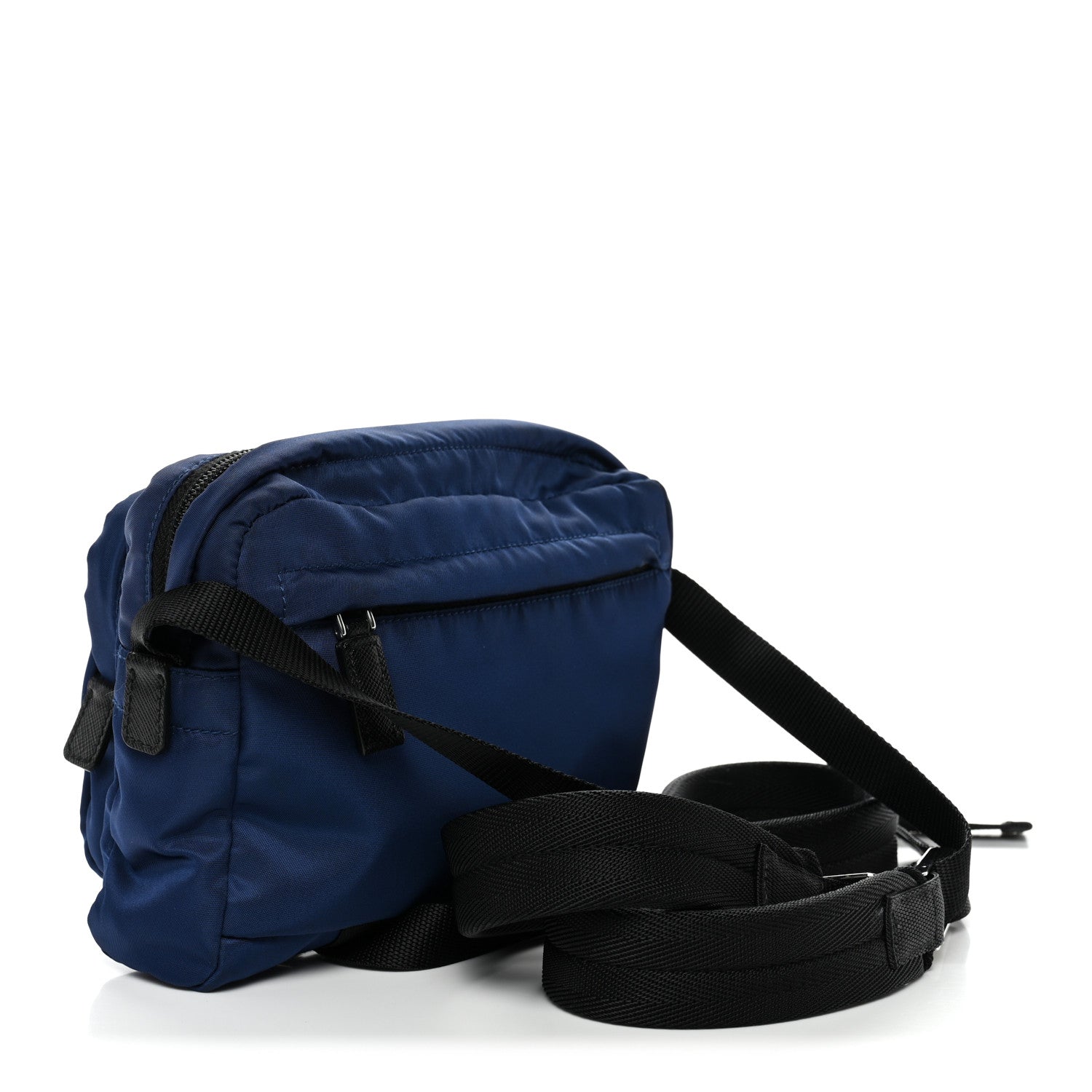 Prada Tessuto Nylon Montagna Messenger Bag Blue Black 1864369