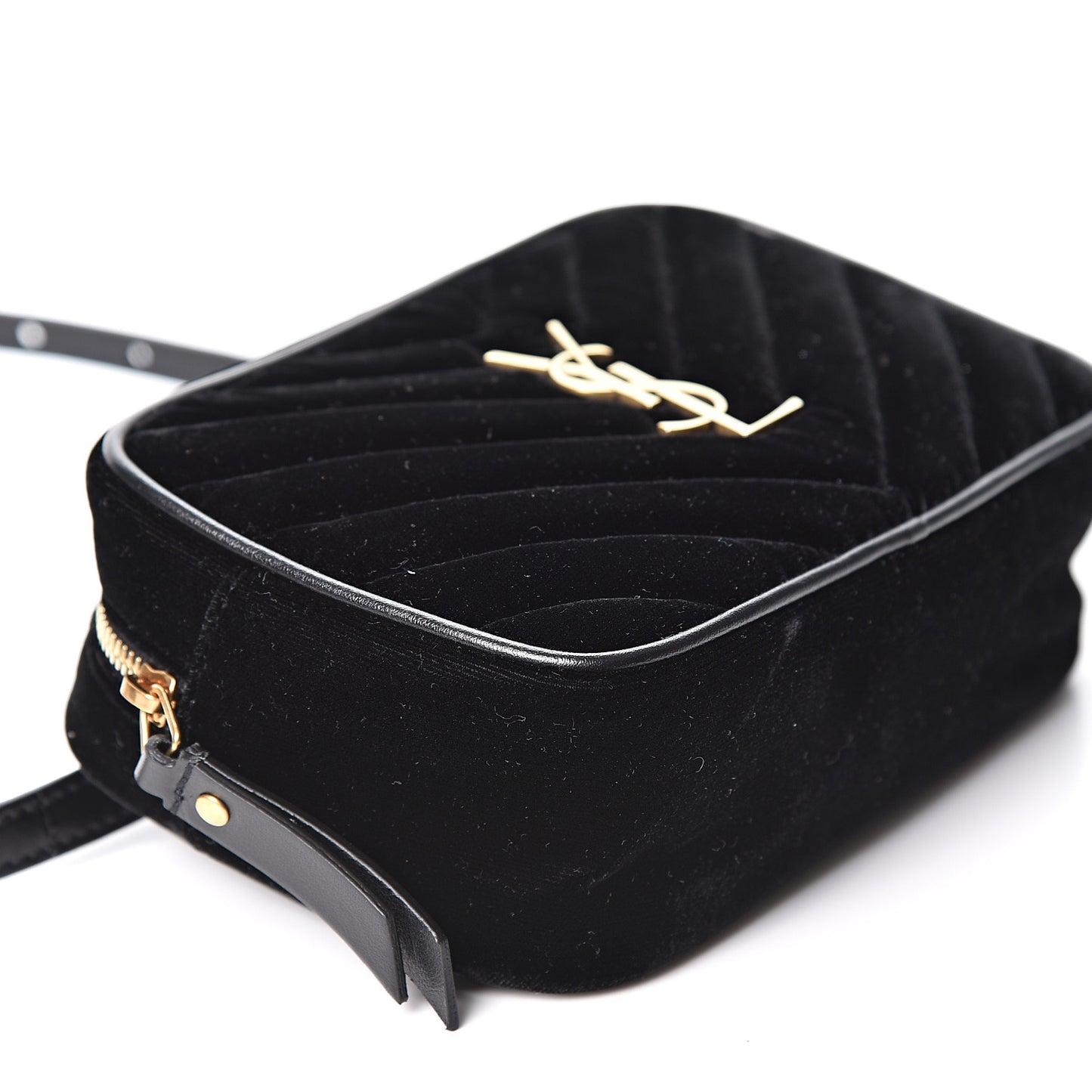 Velour Matelasse Monogram Lou Belt Bag Black