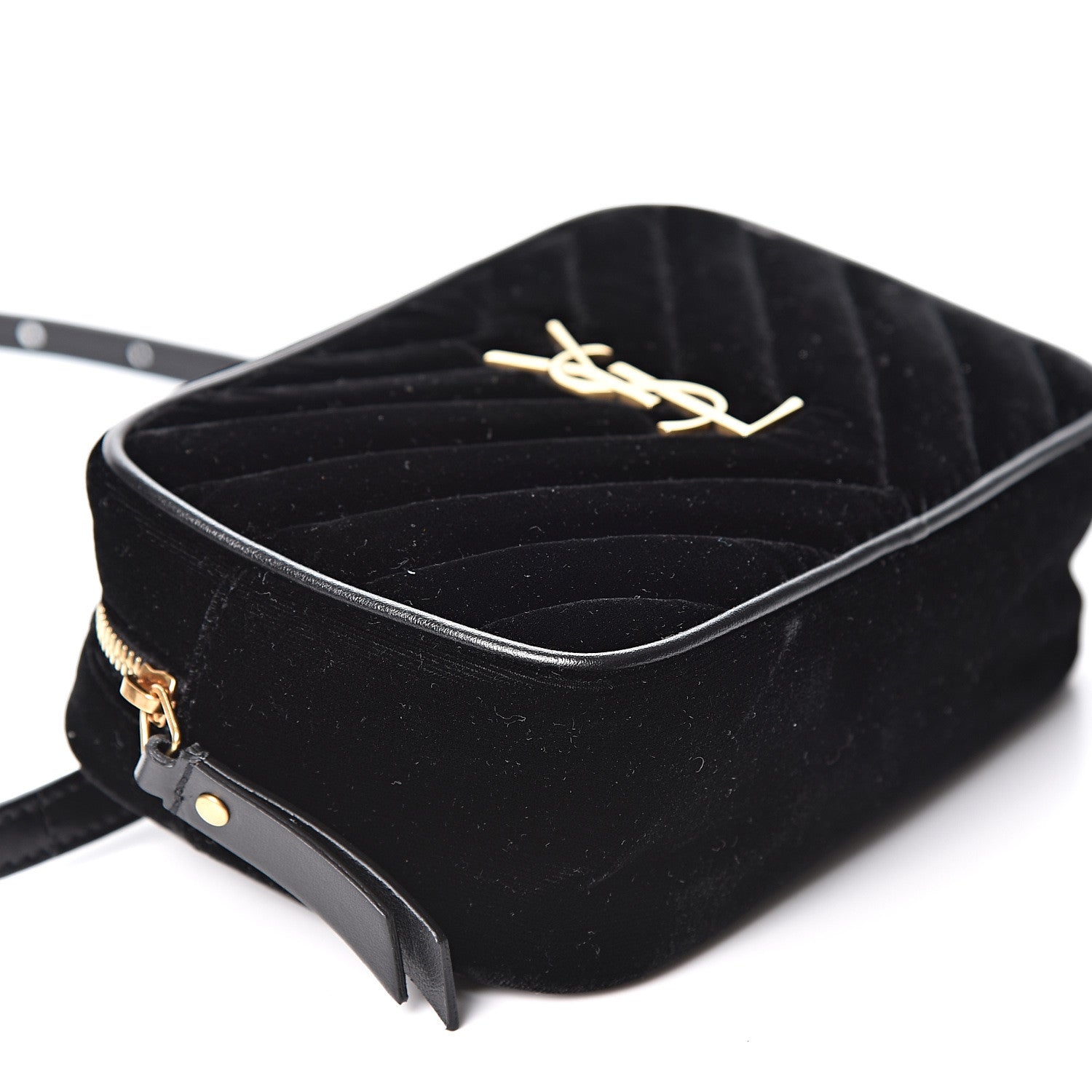 Saint Laurent Velour Matelasse Monogram Lou Belt Bag Black 8 of 9