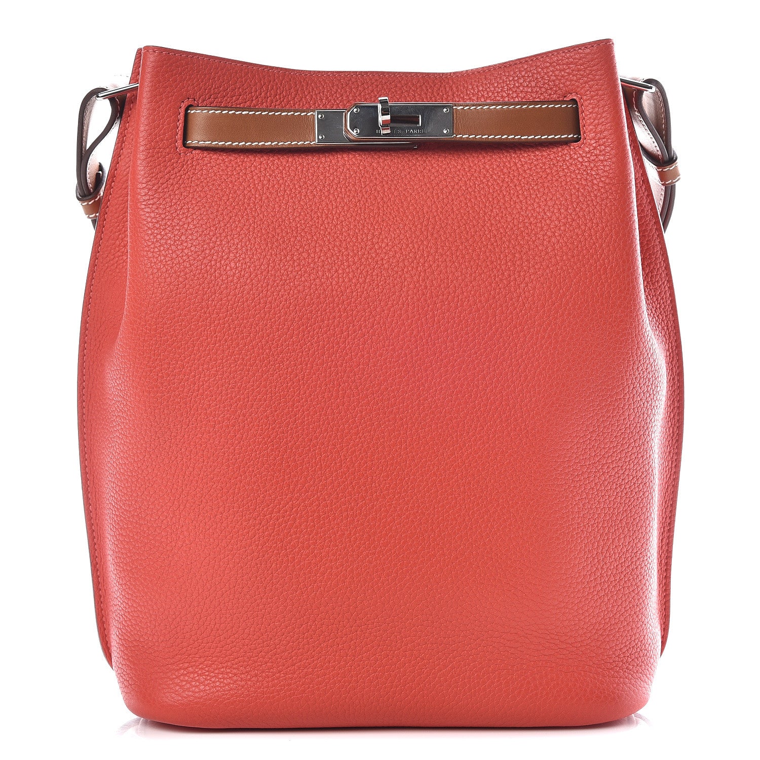 Hermes Taurillon Clemence Barenia So Kelly 22 Rouge Pivoine Fauve 1 of 9