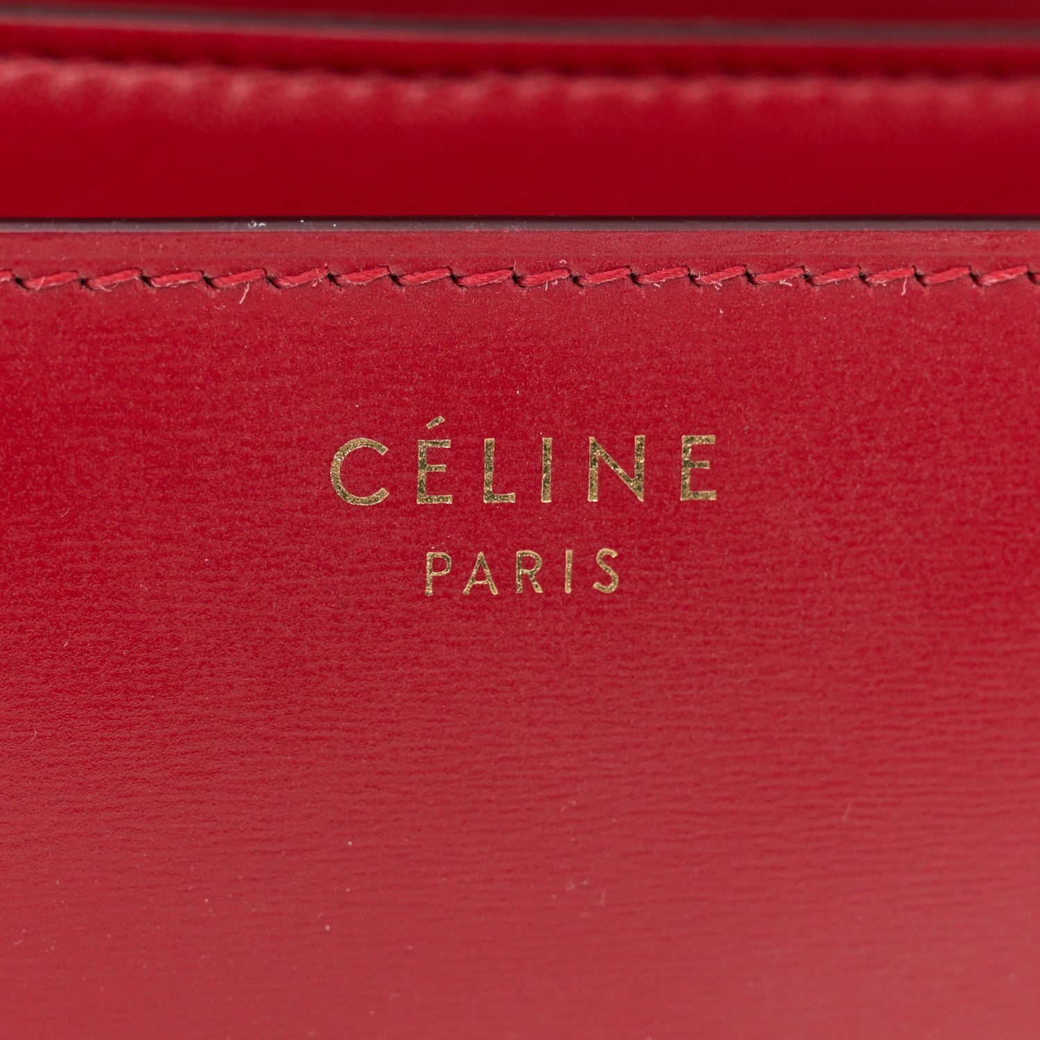 Celine Smooth Calfskin Medium Classic Box Flap Bag Red 6 of 13