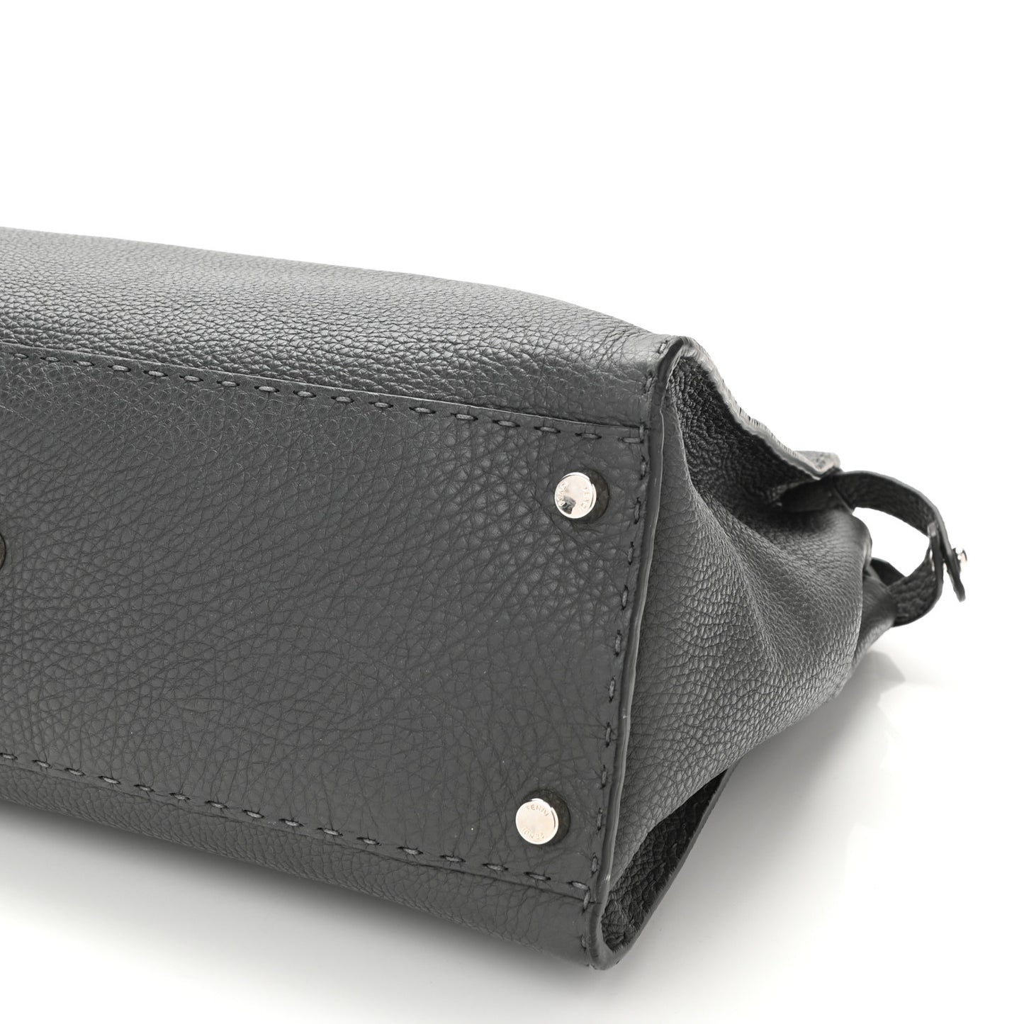 Cuoio Romano Selleria Bi-Color Large Peekaboo Iconic Satchel Asfalto Latte