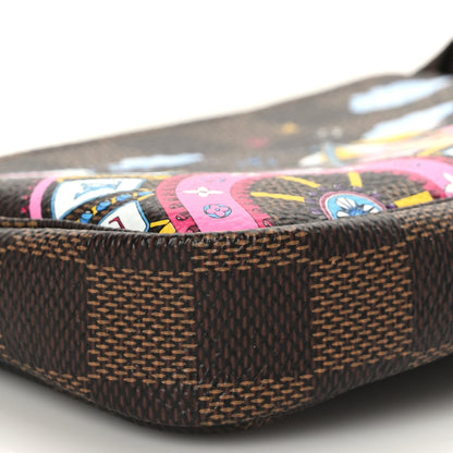 Louis Vuitton Damier Ebene 2020 Christmas Animation Big Wheel Mini Pochette Accessories Rose Ballerine 8 of 9