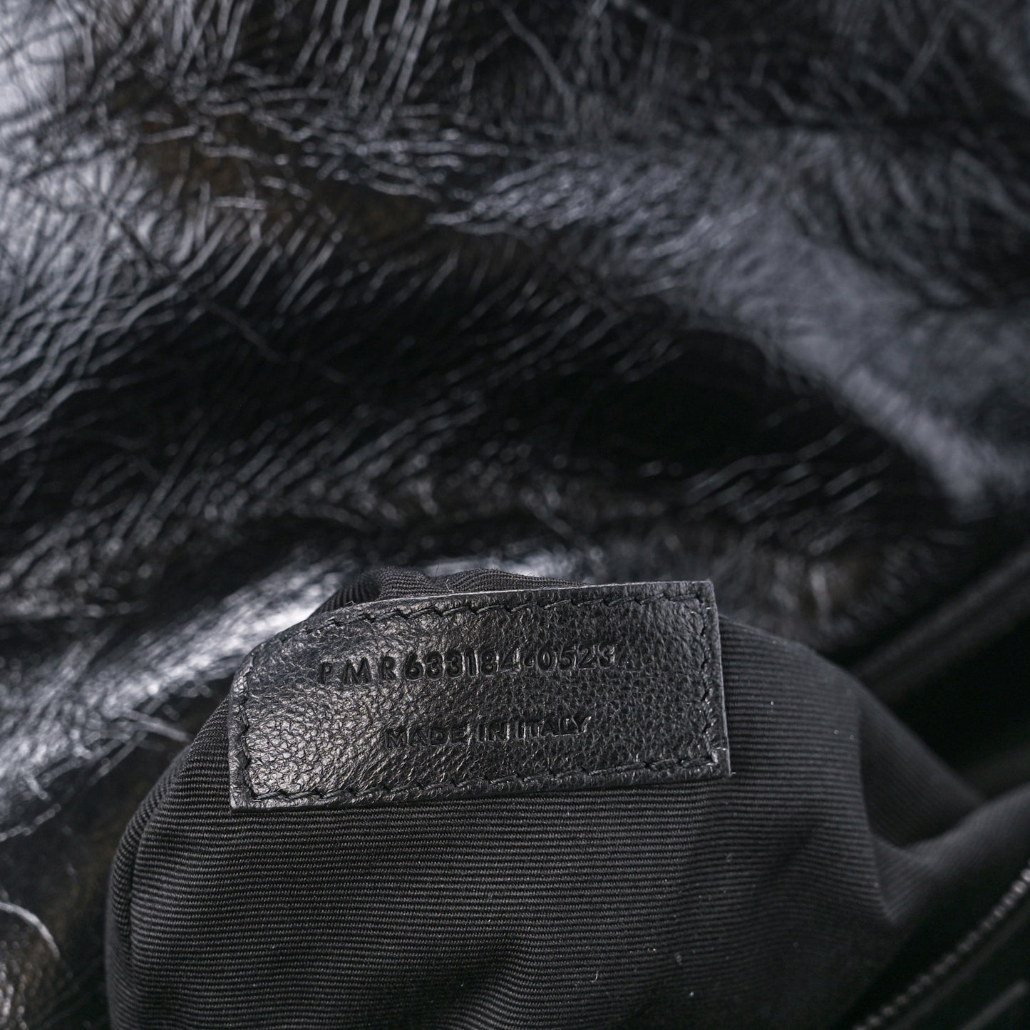 Crinkled Calfskin Matelasse Monogram Medium Niki Chain Satchel Black