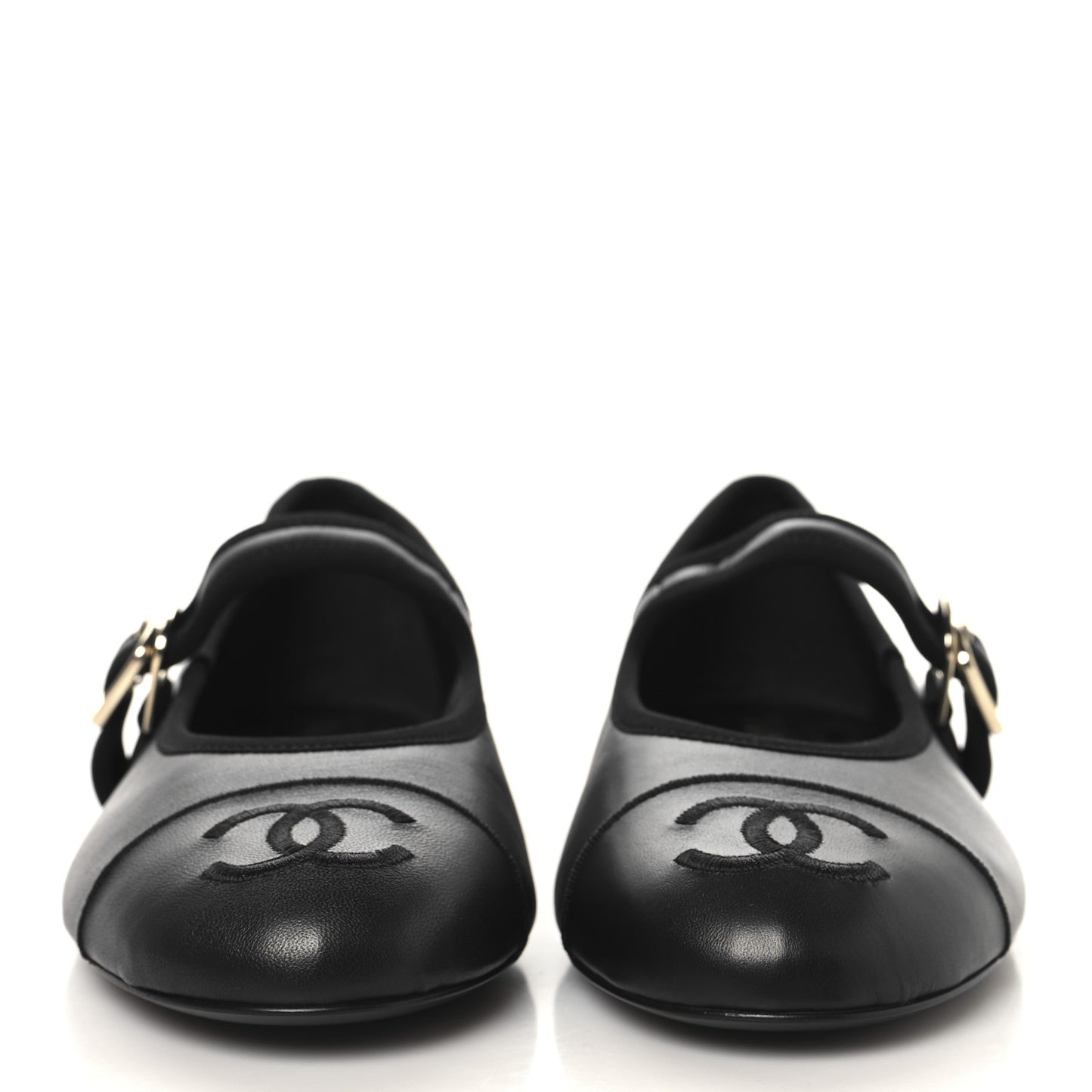 Lambskin Mary Jane Flats 38 Black