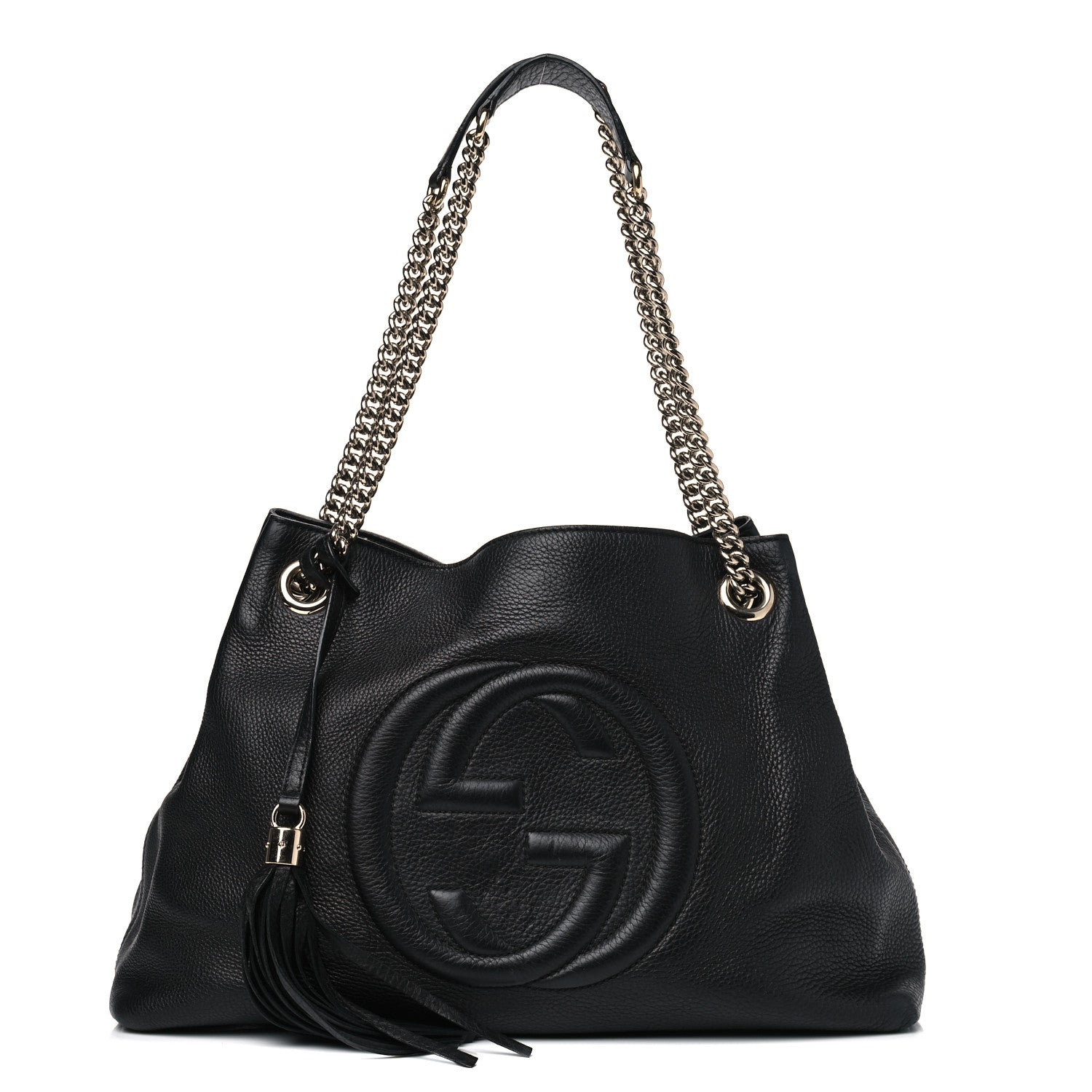 Gucci Pebbled Calfskin Medium Soho Chain Shoulder Bag Black 1 of 13