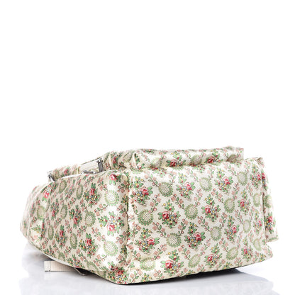 Gucci X MLB Satin Floral Print NY Yankees Patch Backpack Ivory Green 4 of 11