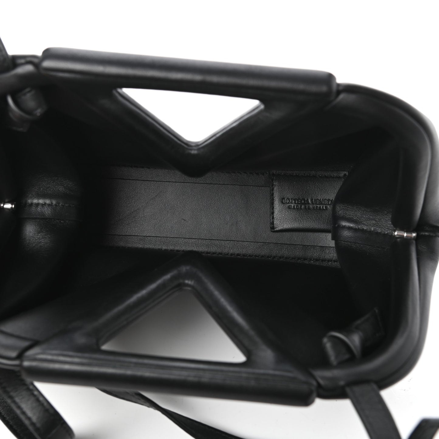 Calfskin Small The Point Triangle Bag Black