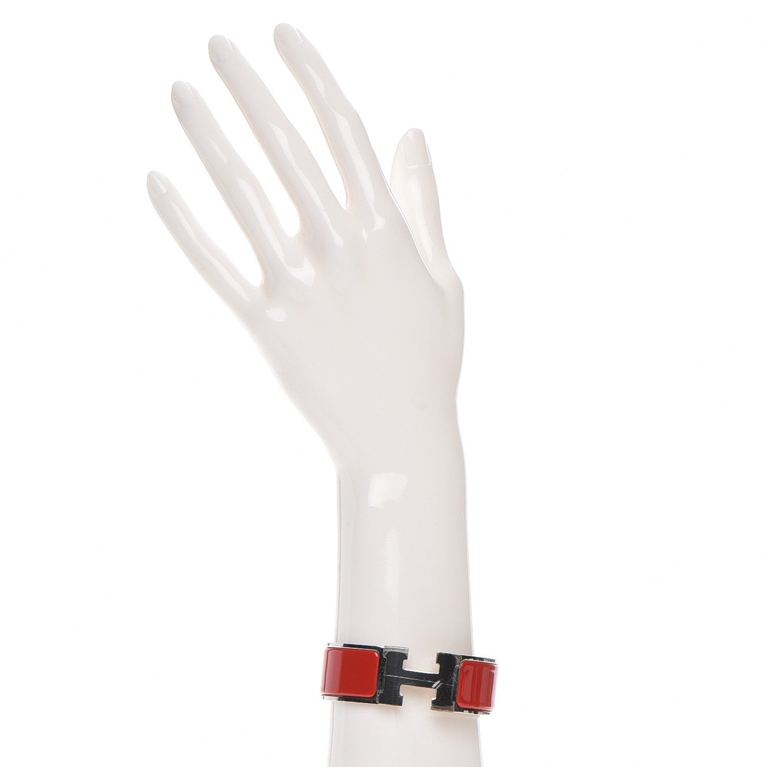 Hermes Enamel Wide Clic Clac H Bracelet PM Rouge Vif 2 of 6