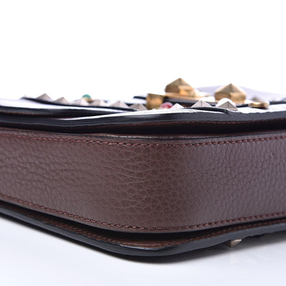 Valentino Garavani Grained Calfskin Tribal B-Rockstud Rolling Flap Cacao 7 of 12