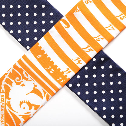 Hermes Silk Astrologie a Pois Twilly Orange Marine White 4 of 5