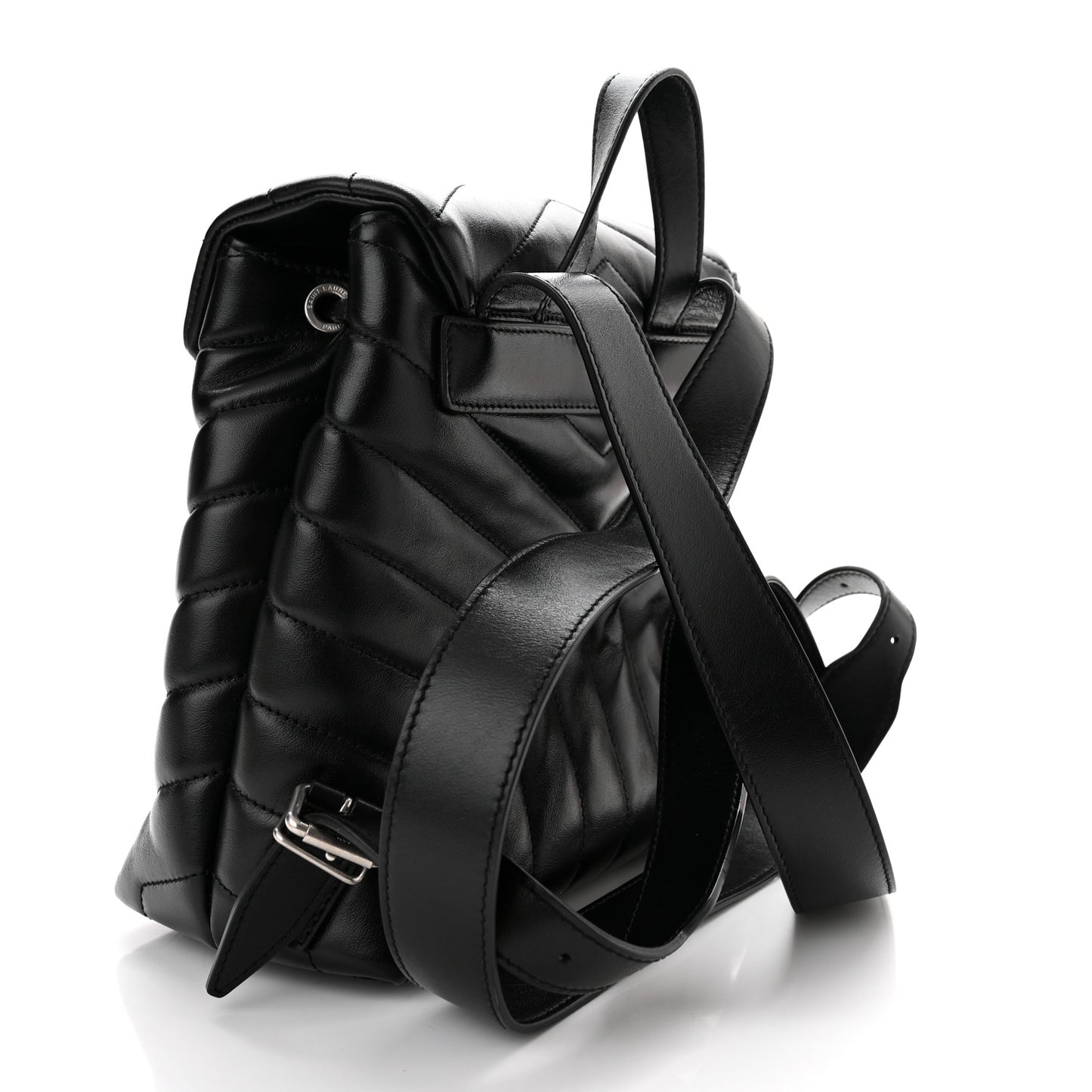 Calfskin Y Quilted Monogram Small Loulou Backpack Black