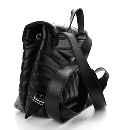 Saint Laurent Calfskin Y Quilted Monogram Small Loulou Backpack Black 3 of 10
