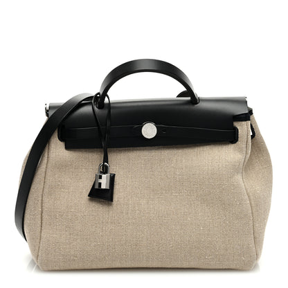 Hermes Military Toile Vache Hunter Herbag Zip Retourne 31 PM Ficelle Black 1 of 11