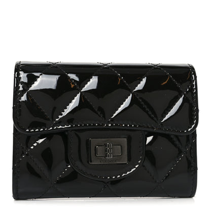 Chanel Patent Quilted Reissue Flap Card Holder Wallet So Black 1 of 8
