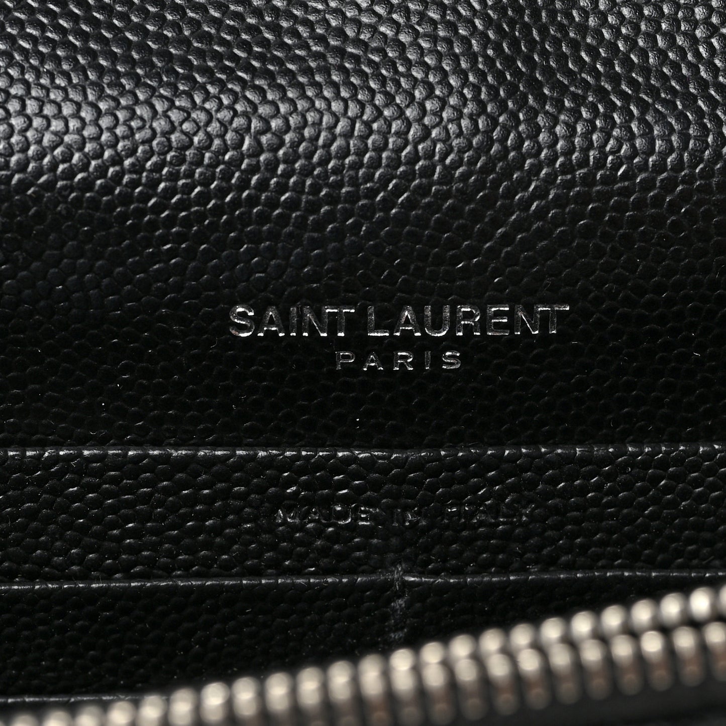 Grain De Poudre Matelasse Chevron Monogram Envelope Chain Wallet Black