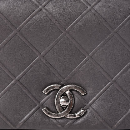 Chanel Calfskin Diamond Embossed New Chic Flap Grey 8 of 14