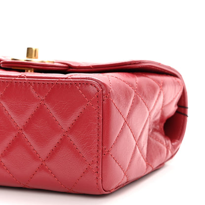 Chanel Goatskin Quilted Mini Square Flap Dark Red 9 of 11