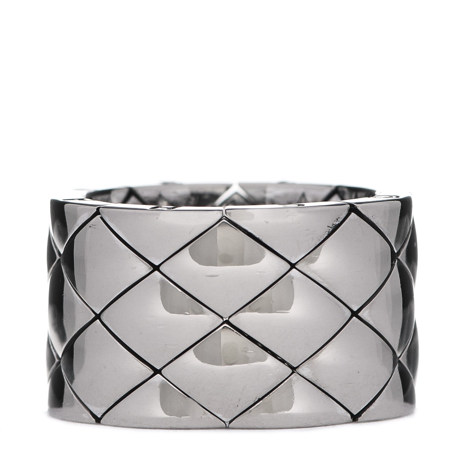 Chanel 18K White Gold Large Matelasse Ring 53 6.25 3 of 6