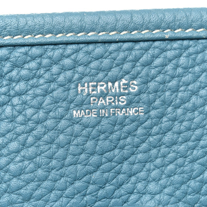 Hermes Taurillon Clemence Evelyne PM Blue Jean 7 of 15