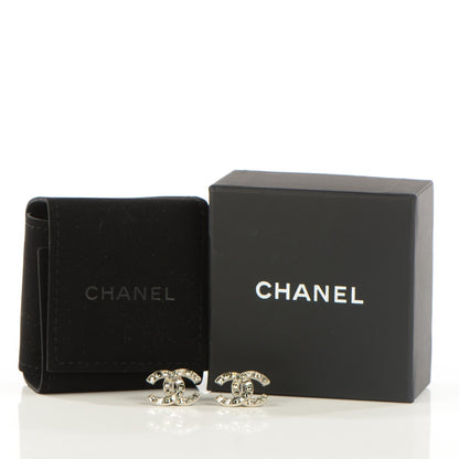 Chanel Baguette Crystal CC Earrings Silver 3 of 5
