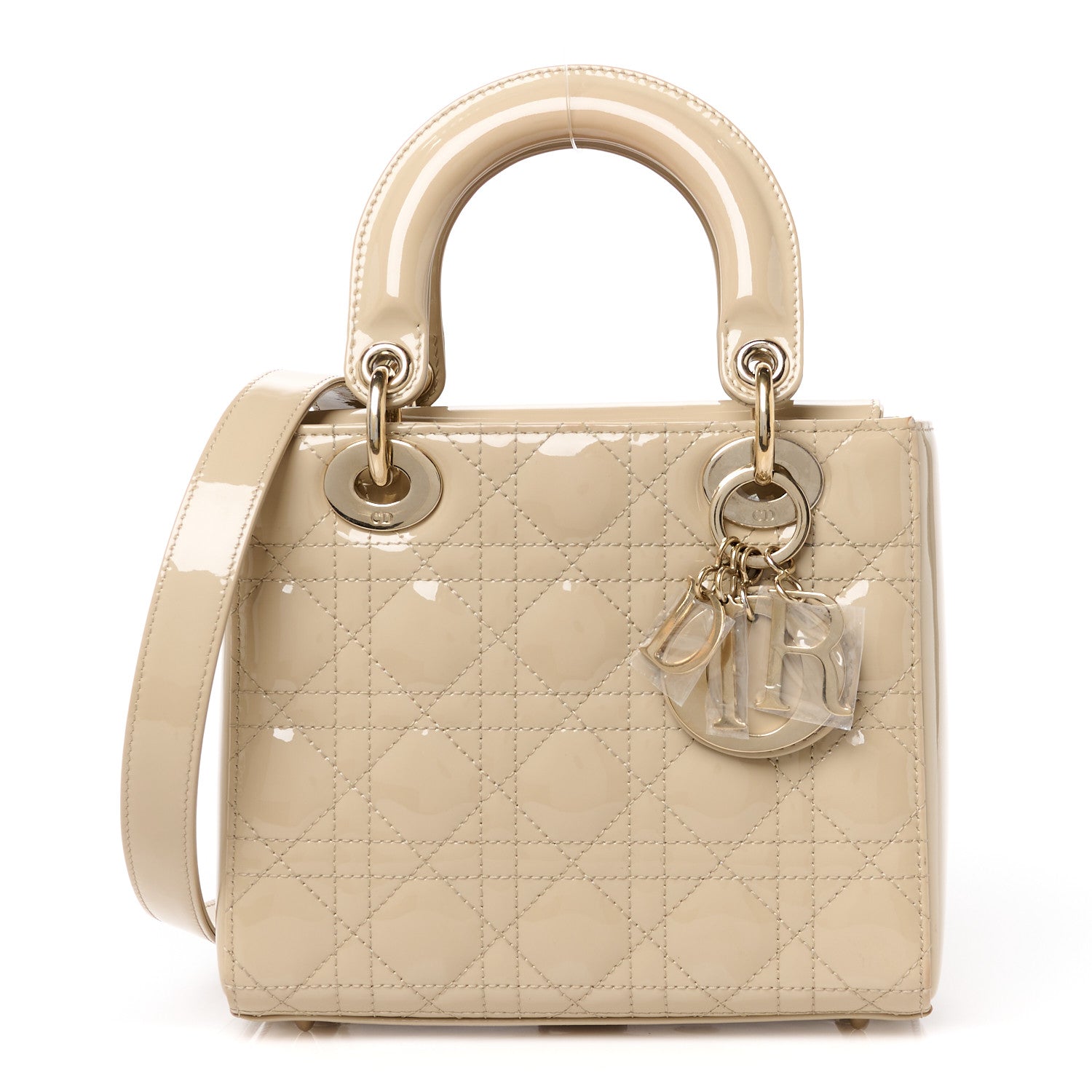 Christian Dior Patent Cannage Small Lady Dior Beige 1 of 11