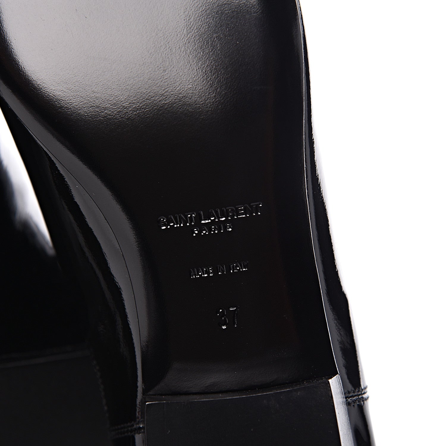 Saint Laurent Vitello Vernice Ankle Boots 37 Black 6 of 8