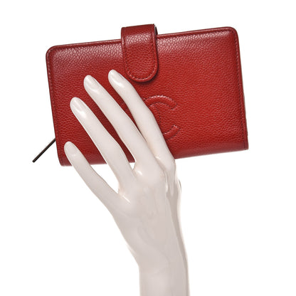 Chanel Caviar Timeless CC L-Zip Pocket Wallet Red 2 of 10