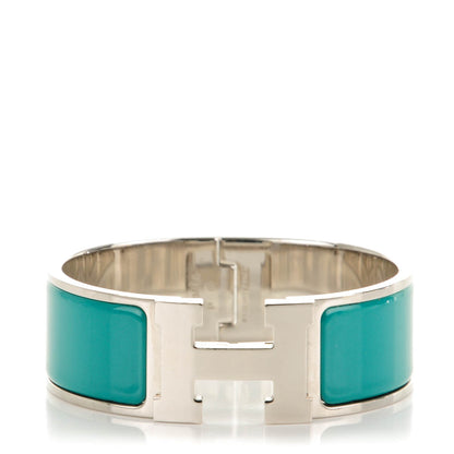 Hermes Enamel Wide Clic Clac H Bracelet PM Emerald 1 of 4
