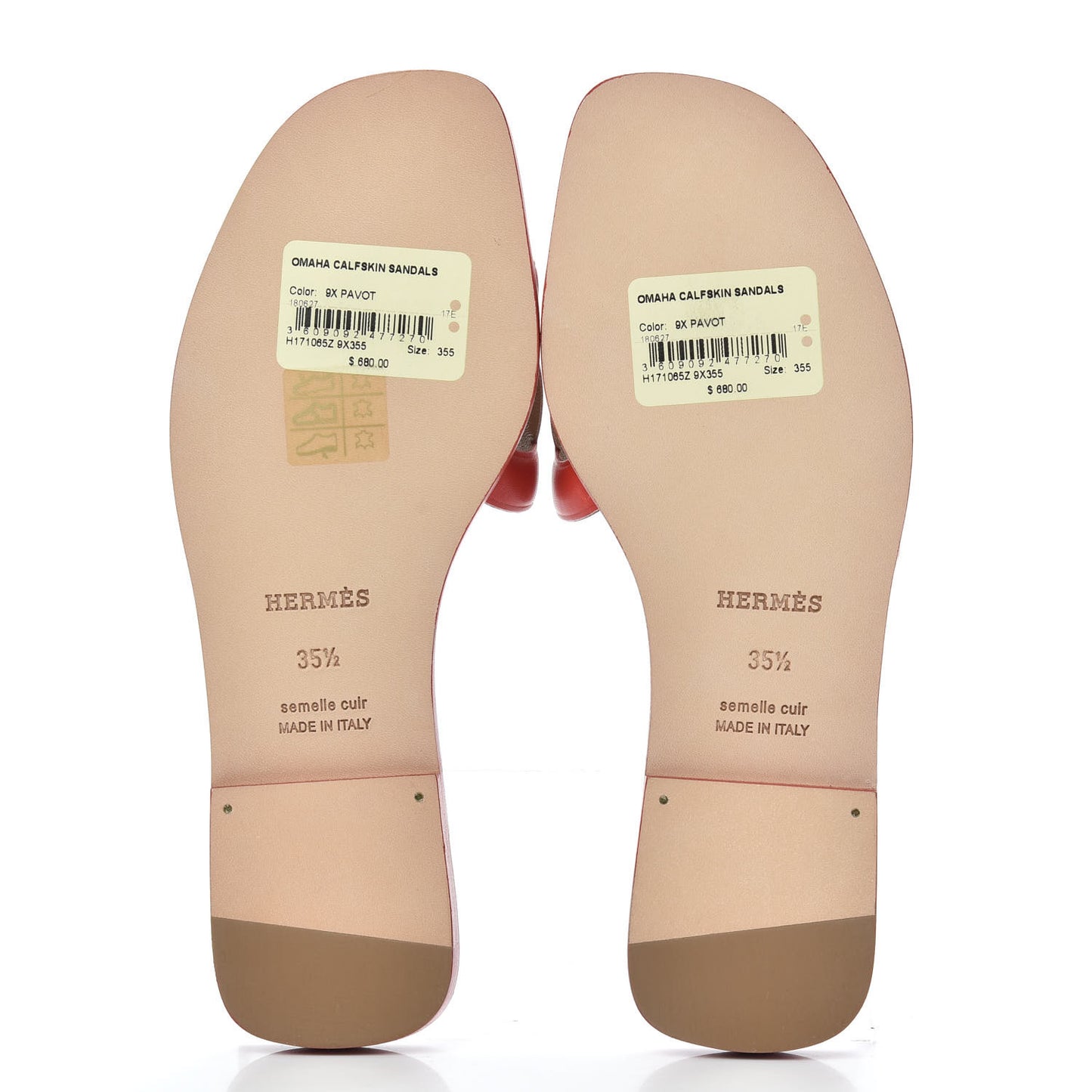 Calfskin Omaha Sandals 35.5 Pavot