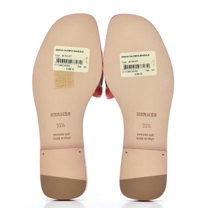 Hermes Calfskin Omaha Sandals 35.5 Pavot 5 of 9