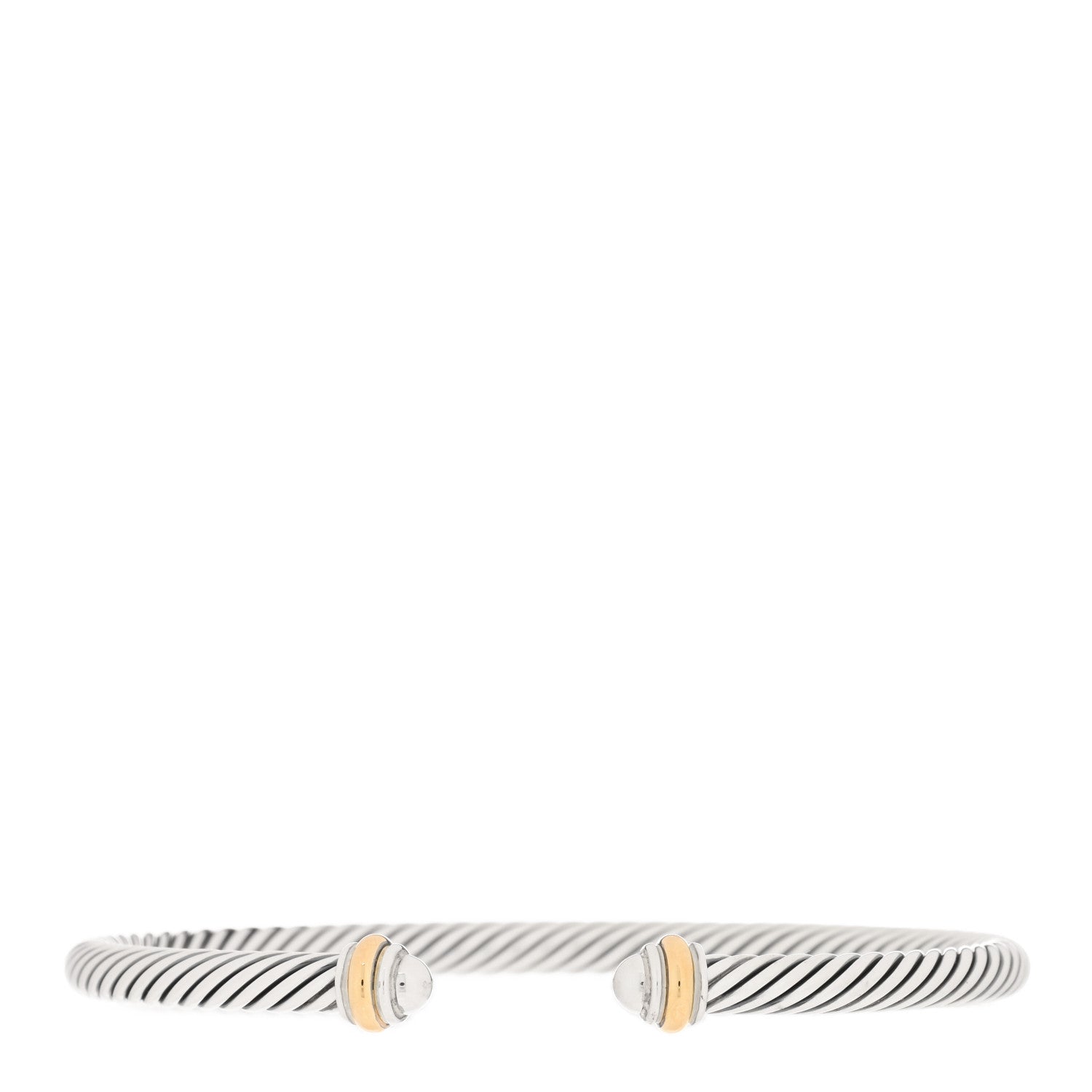 David Yurman Sterling Silver 18K Yellow Gold 4mm Cable Classics Bracelet 1 of 3