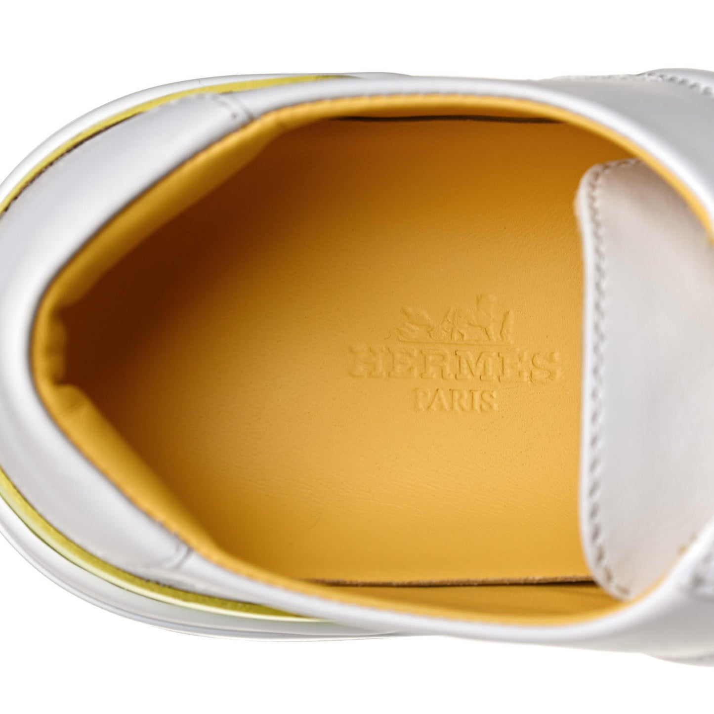 Calfskin Deep Sneakers 37 White Yellow