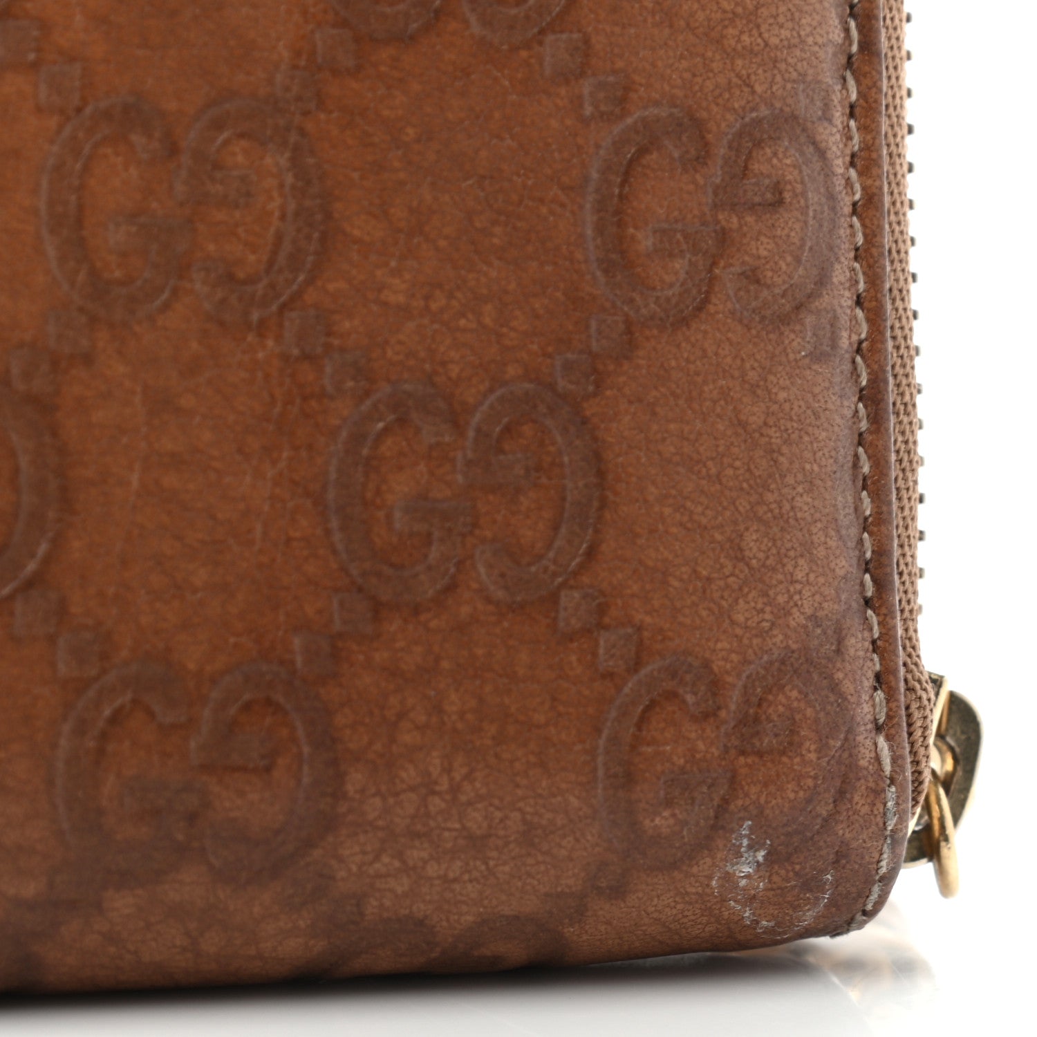 Gucci Guccissima Bamboo Tassel Zip Around Wallet Natural Brown 10 of 12