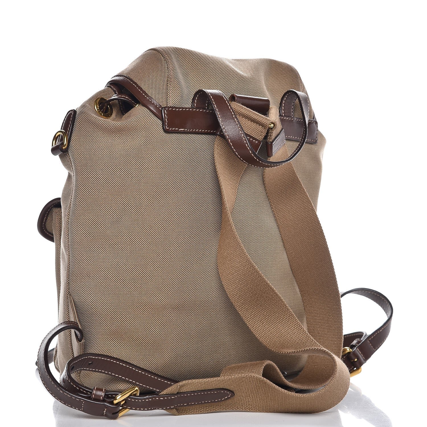 Prada Jacquard Logo Rucksack Backpack Corda Bruciato 3 of 8