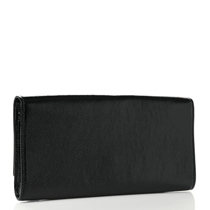 Saint Laurent Textured Patent Monogram Large Belle De Jour Clutch Black 3 of 6