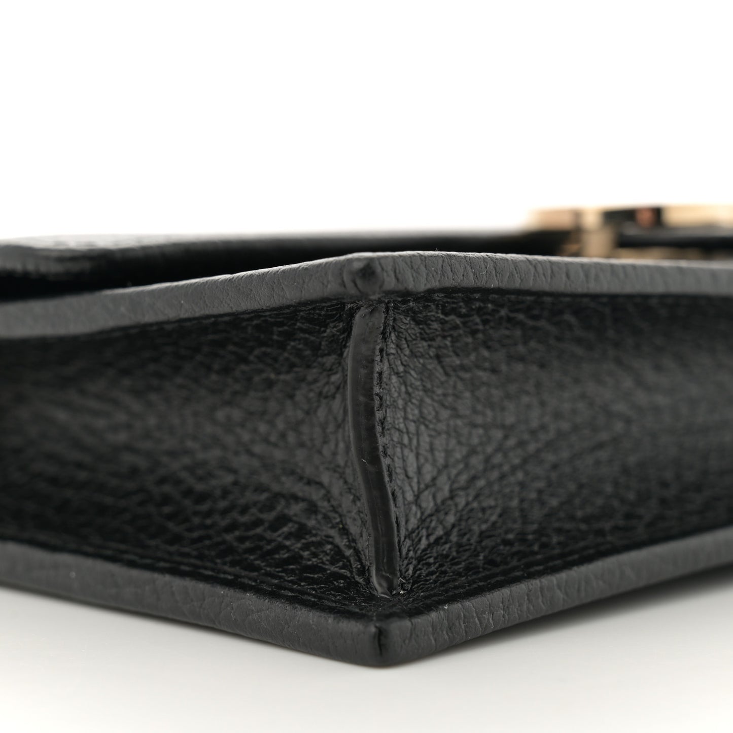 Dollar Calfskin Interlocking G Chain Wallet Black