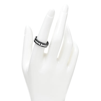 Tiffany Sterling Silver Titanium Tiffany T Wide Band Ring 56 7.5 2 of 4