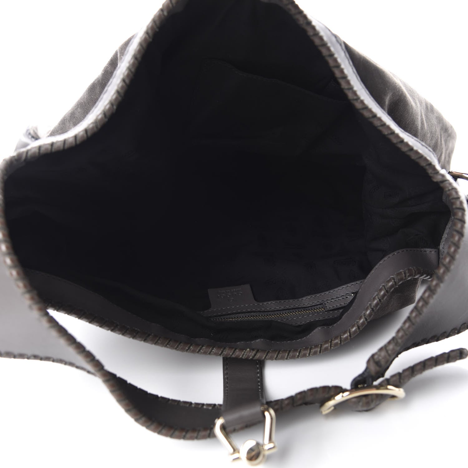 Gucci Calfskin Suede Large New Jackie Web Shoulder Bag Grey 5 of 10