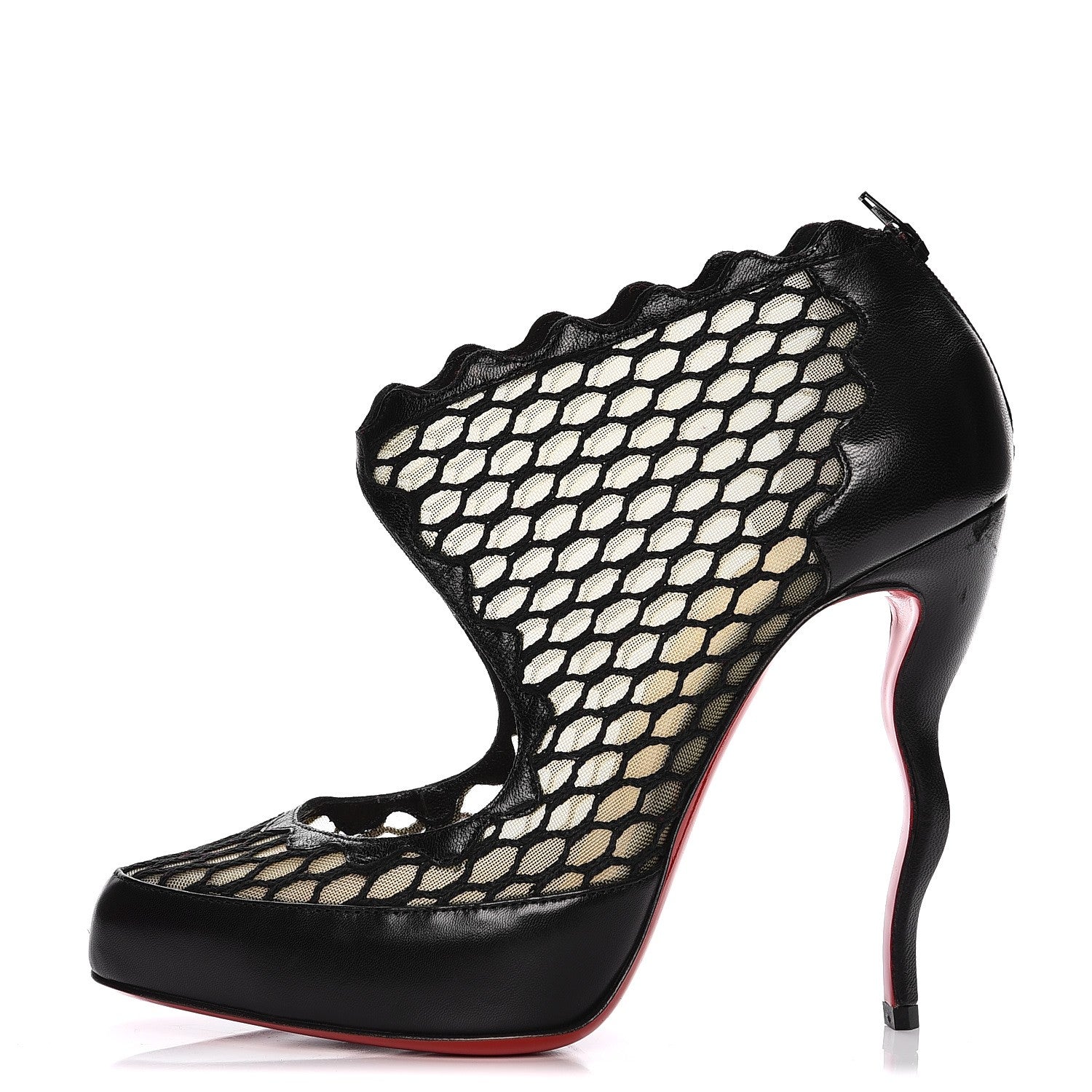 Christian Louboutin Nappa Violet 120 Mesh Ankle Boots 39 Black 1 of 10