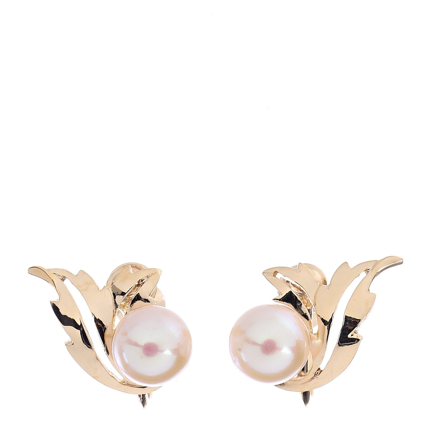 14K Yellow Gold Akoya Pearl 7-7.5mm Screw-Back Earrings