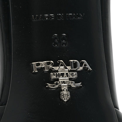 Prada Spazzolato Logo 75mm Slide Sandals 39 Black 6 of 8