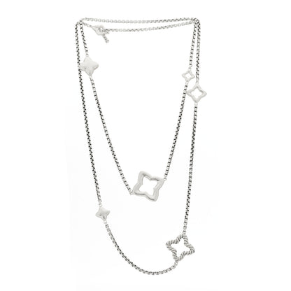 David Yurman Sterling Silver 25mm Quatrefoil Chain Necklace 3 of 4