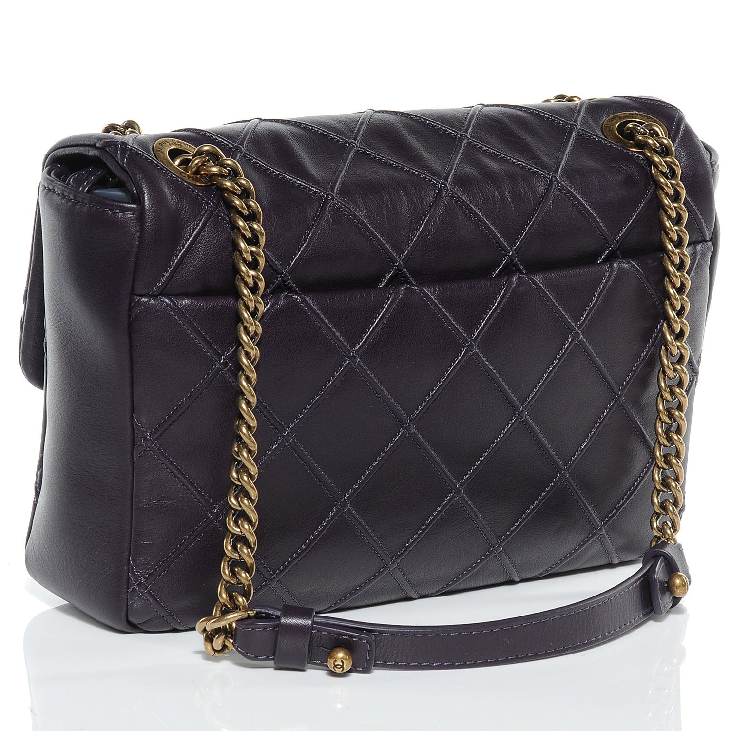 Chanel Calfskin Diamond Debossed Medium Cosmos Flap Plum 3 of 8