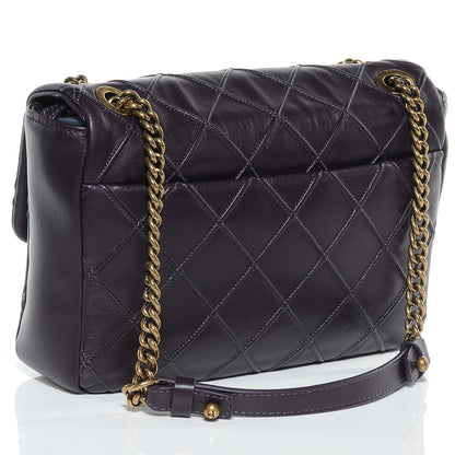 Chanel Calfskin Diamond Debossed Medium Cosmos Flap Plum 3 of 8