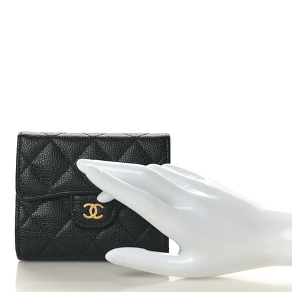 Chanel Caviar Quilted Compact Flap Wallet Black 2 of 9