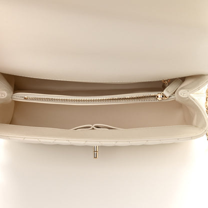 Chanel Caviar Quilted Small Coco Handle Flap White 5 of 11