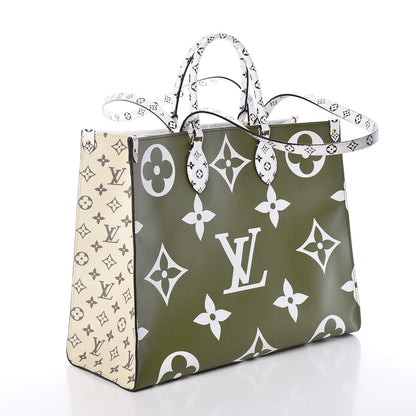 Louis Vuitton Monogram Giant Onthego GM Kaki Beige 4 of 11